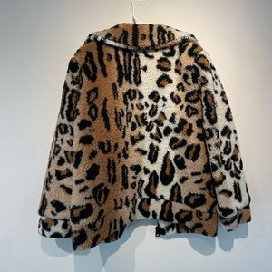 Levis furry leopard jacket